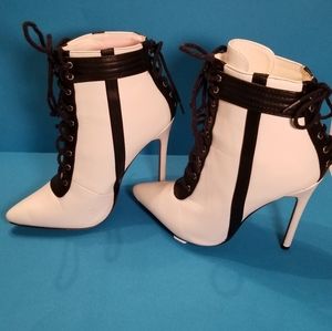 #11  Black/ white lace up boots